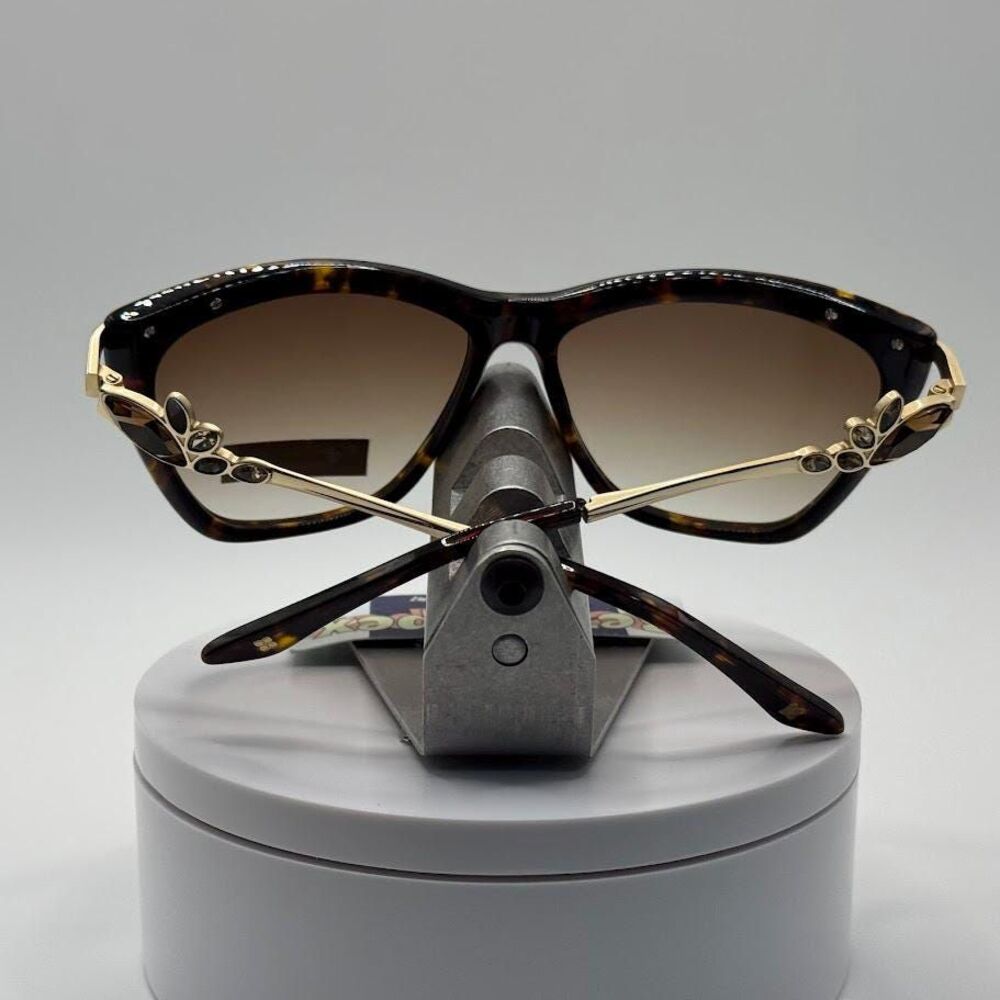 NOS Vintage Y2K Designer Sunglasses BCBG Max Azria | Luxe Tortoise Gold Cat Eye - Picture 7 of 11